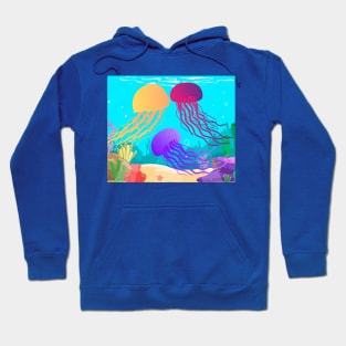 Colorful Luminous Jellyfish Sea Animals Hoodie